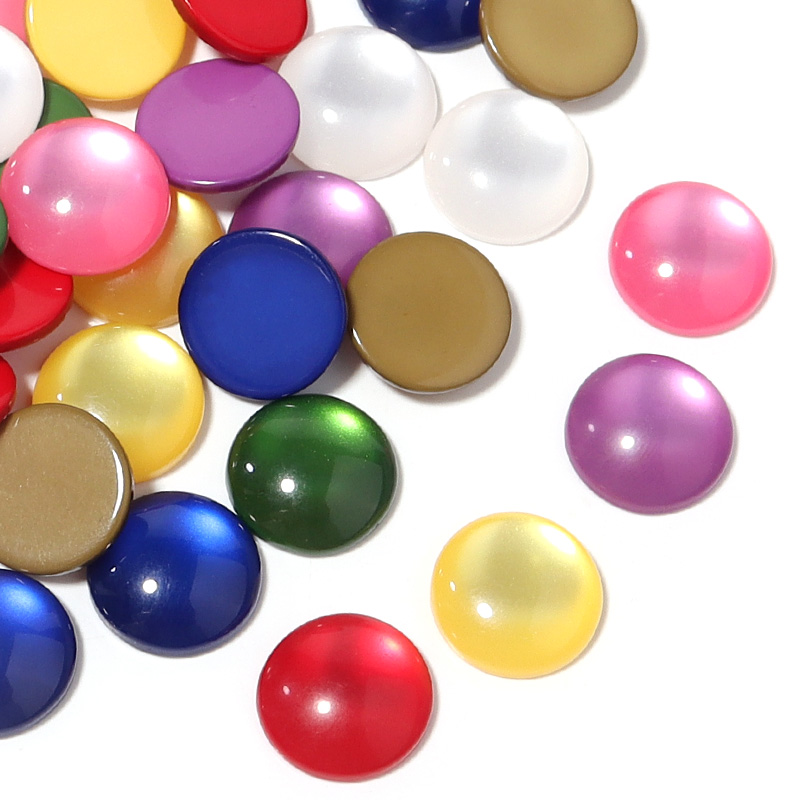 Jewelry Making Gemstones - 50 adet Karışık Renkli Reçine Kaboşonlar