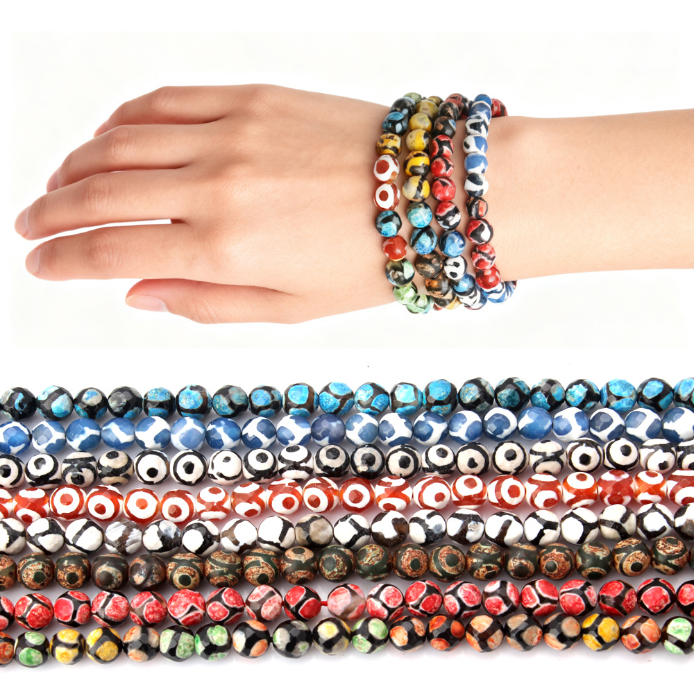 Jewelry Making With Stones - 8MM/iplikçik Doğal Taş Fasetli Akik Yuvarlak