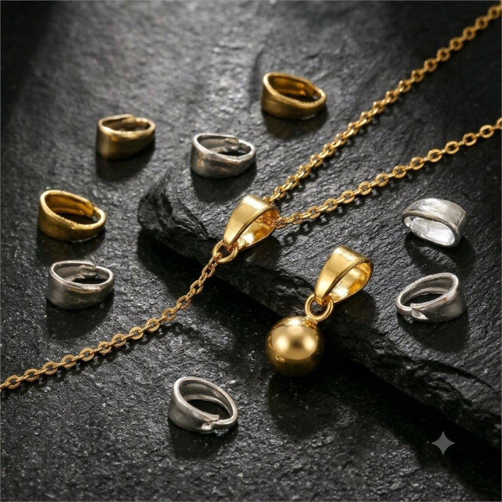 Jewelry Making Charms - 50 adet 18K Altın Kaplama Kolye