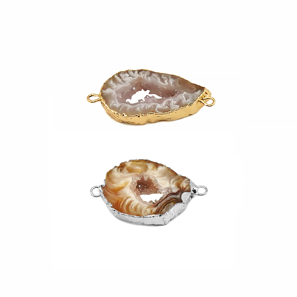 Jewelry Making With Stones - Düzensiz Doğal Akik Geode Druzy Taş