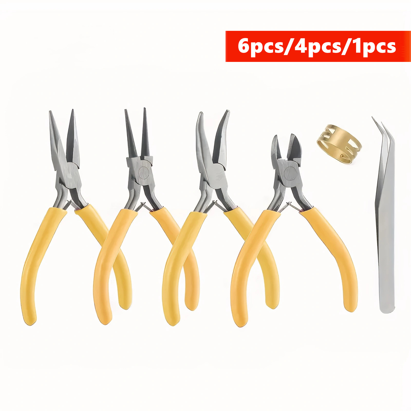 Jewelry Making Round Nose Pliers - 6/4/1 adet Sarı Takı Yapım Pense