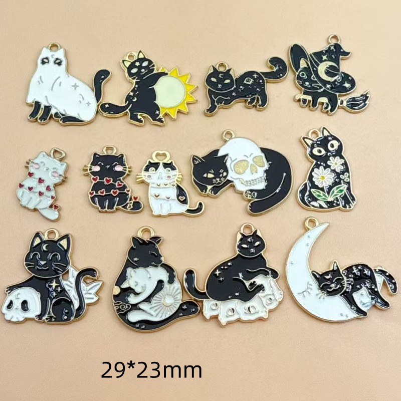 Jewelry Making Charms - 10 adet Orijinal Alaşım Emaye Siyah