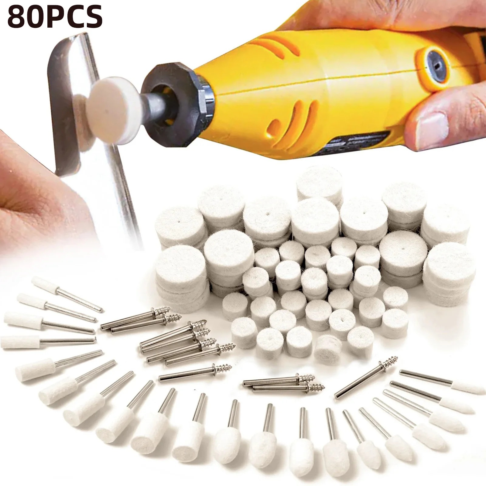 Jewelry Making Set - 80 adet yün keçe parlatma tekerleği