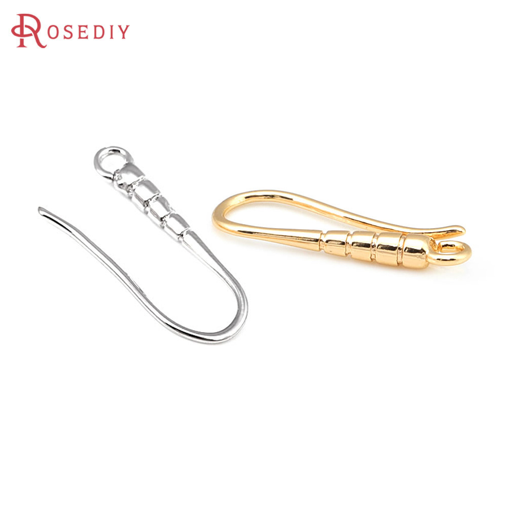 Jewelry Making Earring Supplies - 10 adet 19.5x7MM 18K altın rengi
