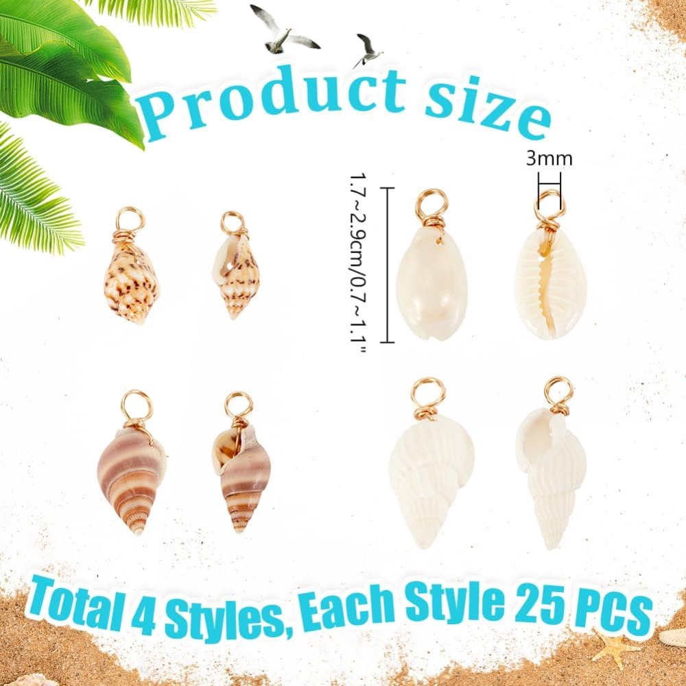 100 adet 4 Stilleri Doğal Kabu - Jewelry Making Online incelemesi ve fiyatı
