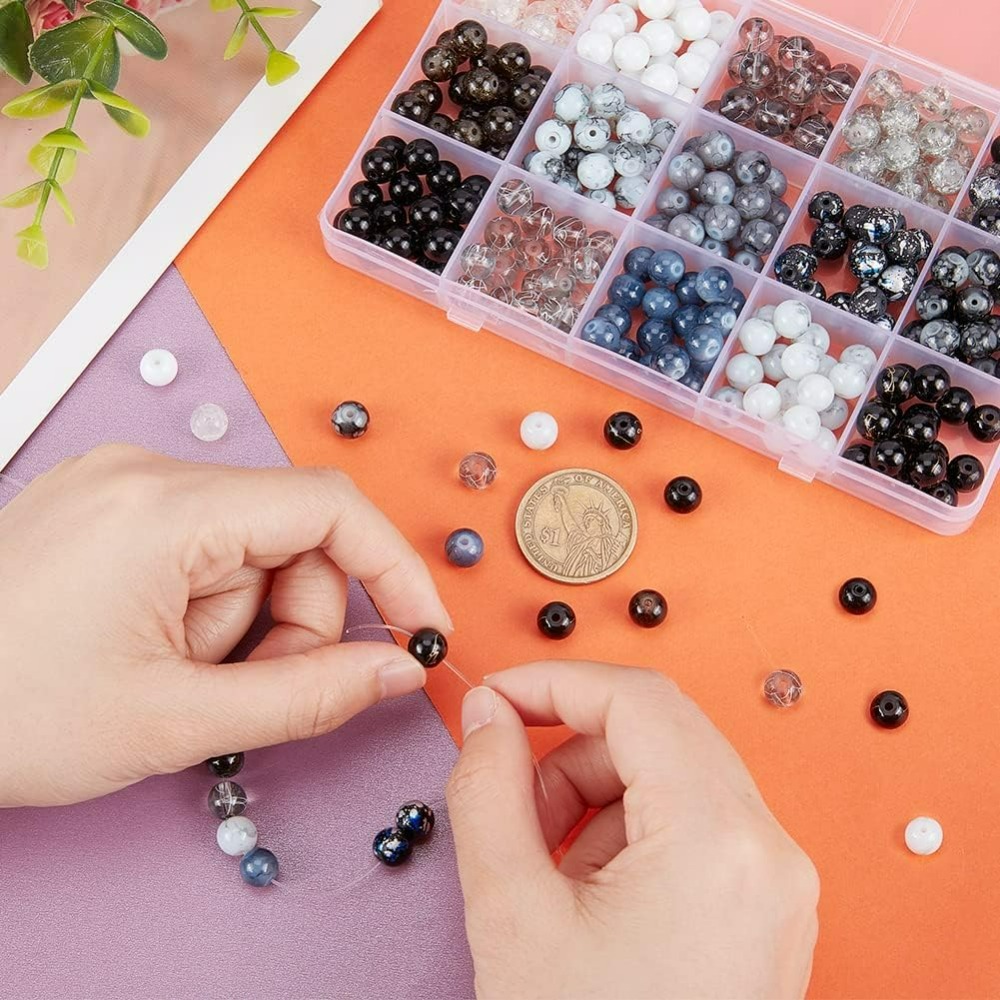 300 adet 8mm Siyah Cam Boncuk  - Jewelry Making Course incelemesi ve fiyatı