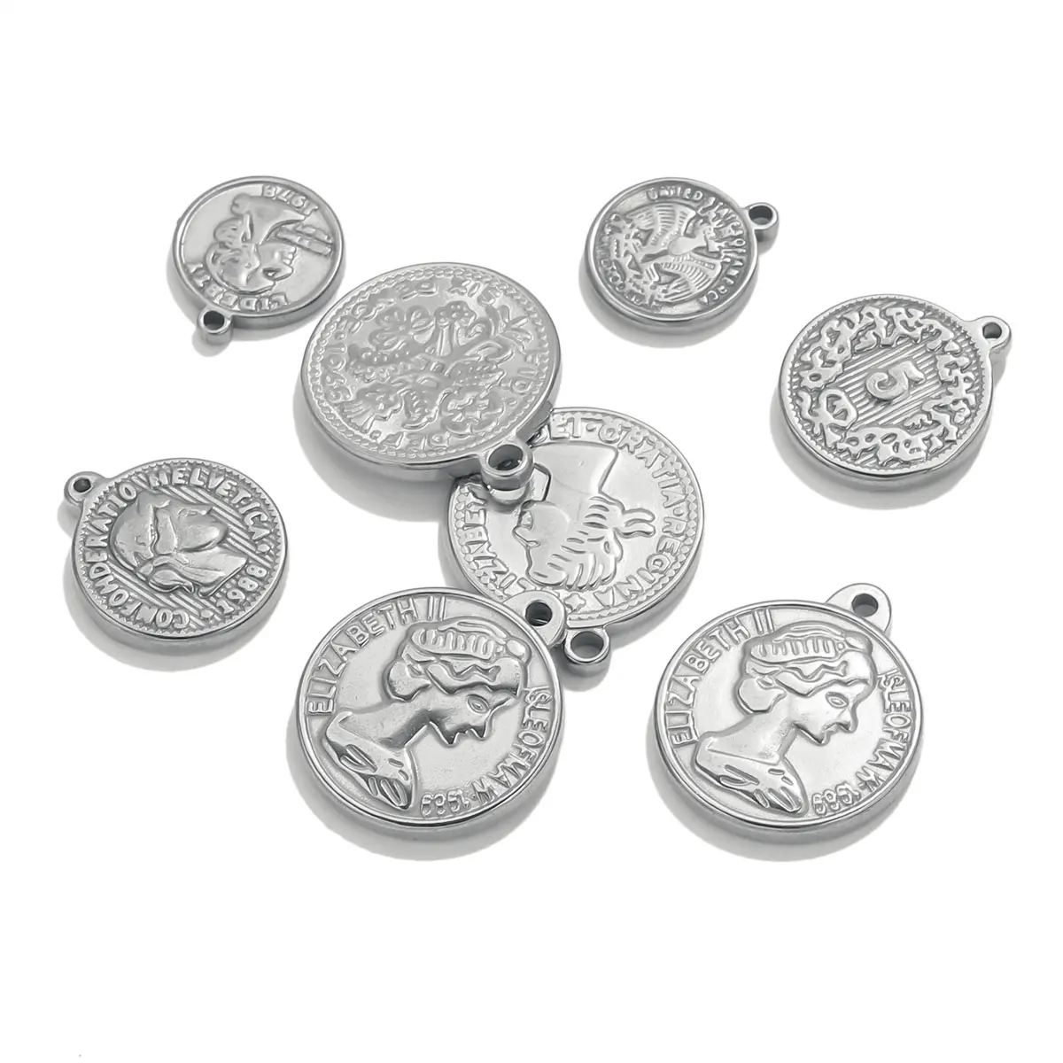 5 adet paslanmaz çelik madalya - Jewelry Making Materials Wholesale incelemesi ve fiyatı