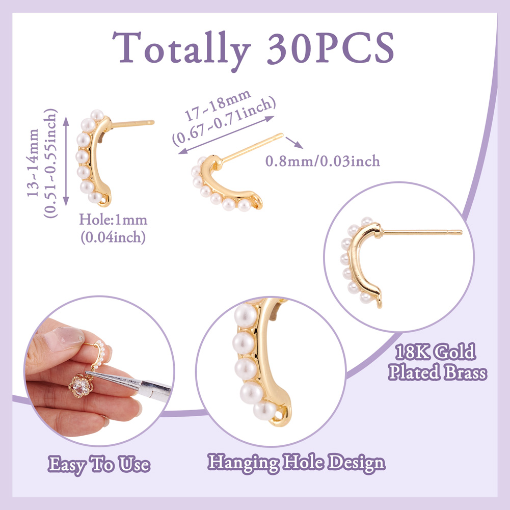 30 adet pirinç küpe aparatı, k - Jewelry Making Set incelemesi ve fiyatı