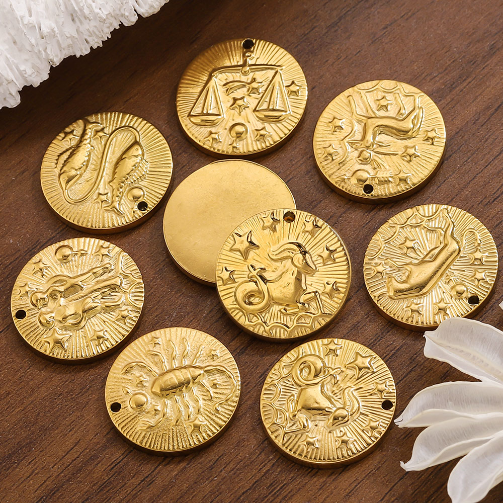 5 adet Paslanmaz Çelik 12 Burç - Jewelry Making Materials Wholesale incelemesi ve fiyatı